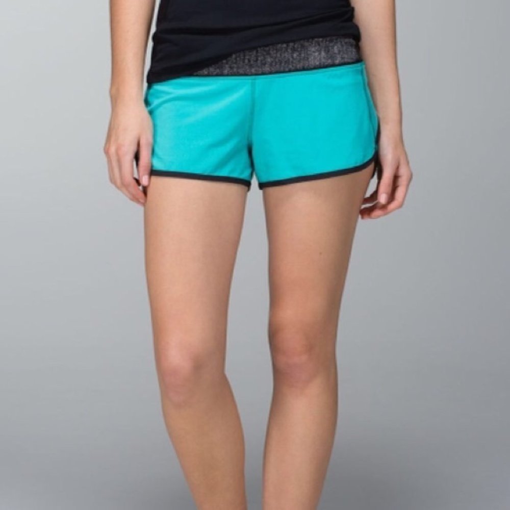 Lululemon Run Speed Short Blue Tropics Black Dune